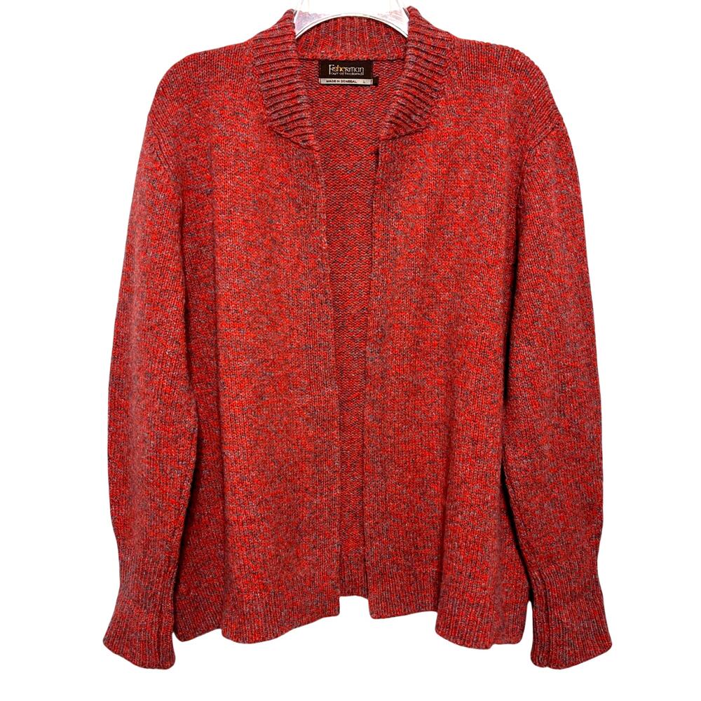 Fisherman Out Of Ireland Merino Wool Cashmere Grandpa Cardigan
